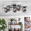 Gastor ceiling light, globe light chrome, clear, Smoke-coloured, 5-light sources