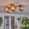 Gastor ceiling light, globe light clear, Smoke-coloured, 5-light sources