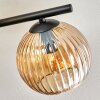 Gastor ceiling light, globe light Amber, 5-light sources