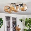 Gastor ceiling light, globe light Amber, 5-light sources