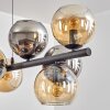 Gastor hanging light, globe light, pendant light Amber, chrome, Smoke-coloured, 10-light sources