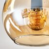 Koyoto ceiling light, globe light Amber, chrome, Smoke-coloured, 3-light sources