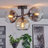 Koyoto ceiling light, globe light Amber, chrome, Smoke-coloured, 3-light sources