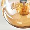 Gastor ceiling light, globe light Amber, 3-light sources