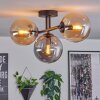 Gastor ceiling light, globe light Amber, Smoke-coloured, 3-light sources