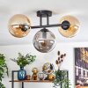 Gastor ceiling light, globe light Amber, Smoke-coloured, 3-light sources