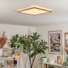 Antra ceiling light, Panel LED Wood like finish, white, 1-light source