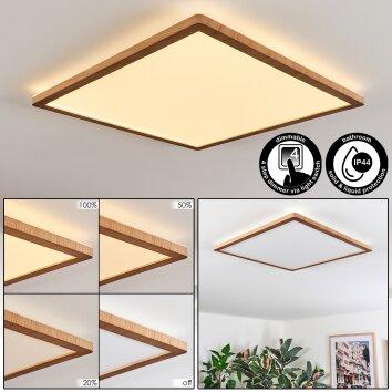 Antra ceiling light, Panel LED Wood like finish, white, 1-light source