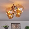 Koyoto ceiling light, globe light Amber, 4-light sources