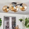 Koyoto ceiling light, globe light Amber, 4-light sources