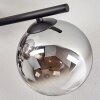 Gastor ceiling light, globe light chrome, clear, Smoke-coloured, 4-light sources