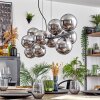 Gastor hanging light, globe light, pendant light chrome, Smoke-coloured, 10-light sources