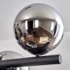 Gastor hanging light, globe light, pendant light chrome, Smoke-coloured, 10-light sources