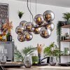 Gastor hanging light, globe light, pendant light chrome, Smoke-coloured, 10-light sources