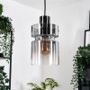 Hasvik hanging light, pendant light chrome, black, 1-light source