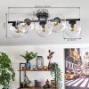 Gastor ceiling light, globe light clear, 5-light sources