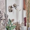 Davor wall light, wall spotlight chrome, matt nickel, 1-light source