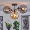 Gastor ceiling light, globe light Amber, Smoke-coloured, 3-light sources