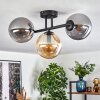 Gastor ceiling light, globe light Amber, Smoke-coloured, 3-light sources