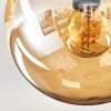 Gastor ceiling light, globe light Amber, Smoke-coloured, 3-light sources