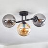 Gastor ceiling light, globe light Amber, Smoke-coloured, 3-light sources