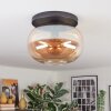 Apedo ceiling light, globe light Amber, 1-light source