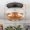 Apedo ceiling light, globe light Amber, 1-light source