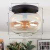 Apedo ceiling light, globe light Amber, clear, 1-light source