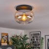 Apedo ceiling light, globe light Amber, clear, 1-light source