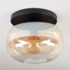 Apedo ceiling light, globe light Amber, clear, 1-light source