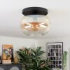 Apedo ceiling light, globe light Amber, clear, 1-light source