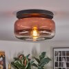 Boza ceiling light, globe light clear, coppery, 1-light source