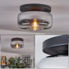 Boza ceiling light, globe light chrome, clear, 1-light source