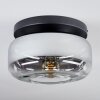 Boza ceiling light, globe light chrome, clear, 1-light source