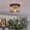 Boza ceiling light, globe light Amber, clear, 1-light source