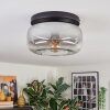 Boza ceiling light, globe light clear, Smoke-coloured, 1-light source