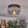 Boza ceiling light, globe light clear, Smoke-coloured, 1-light source