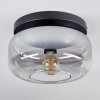 Boza ceiling light, globe light clear, Smoke-coloured, 1-light source