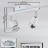 Gjedso ceiling light, ceiling spotlight LED chrome, white, 2-light sources