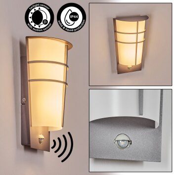 Lamarche outdoor wall light, wall light LED grey, 2-light sources, Motion sensor