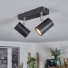 Gesteira ceiling light, ceiling spotlight chrome, black, 2-light sources