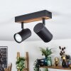 Gesteira ceiling light, ceiling spotlight Wood like finish, black, 2-light sources