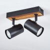 Gesteira ceiling light, ceiling spotlight Wood like finish, black, 2-light sources