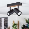 Gesteira ceiling light, ceiling spotlight Wood like finish, black, 2-light sources