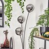 Gastor globe light, floor lamp chrome, Smoke-coloured, 3-light sources