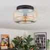 Boza ceiling light, globe light Amber, clear, 1-light source