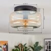 Boza ceiling light, globe light Amber, clear, 1-light source