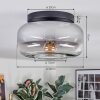 Boza ceiling light, globe light clear, Smoke-coloured, 1-light source