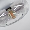 Boza ceiling light, globe light clear, Smoke-coloured, 1-light source