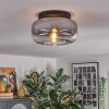 Boza ceiling light, globe light clear, Smoke-coloured, 1-light source